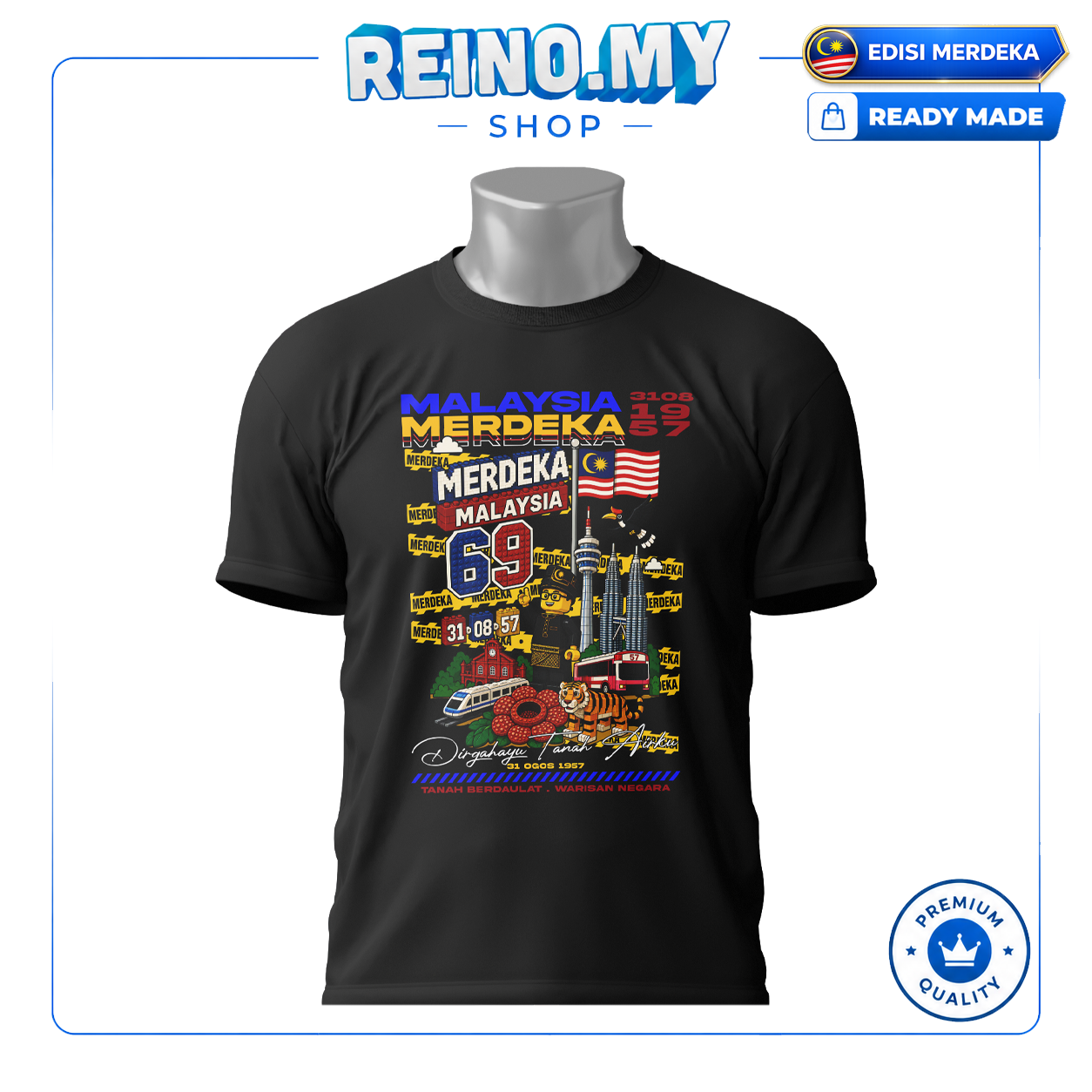 T-Shirt Merdeka: Malaysia Merdeka Versi Lego