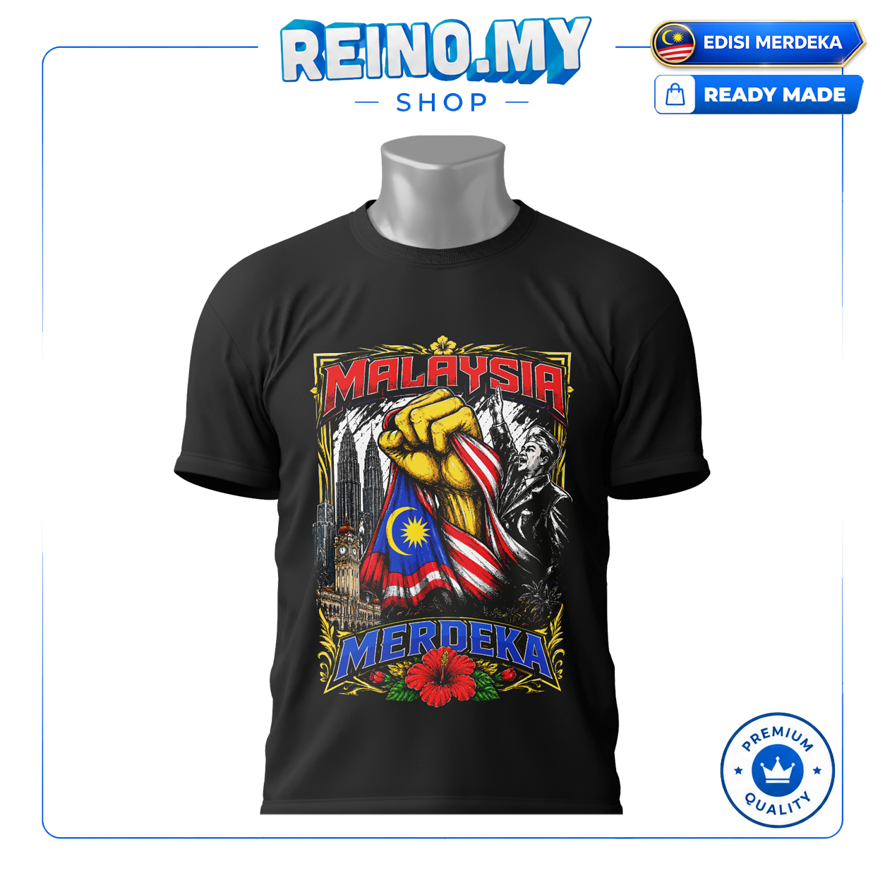 T-Shirt Merdeka: Malaysia Medeka Gengam Bendera